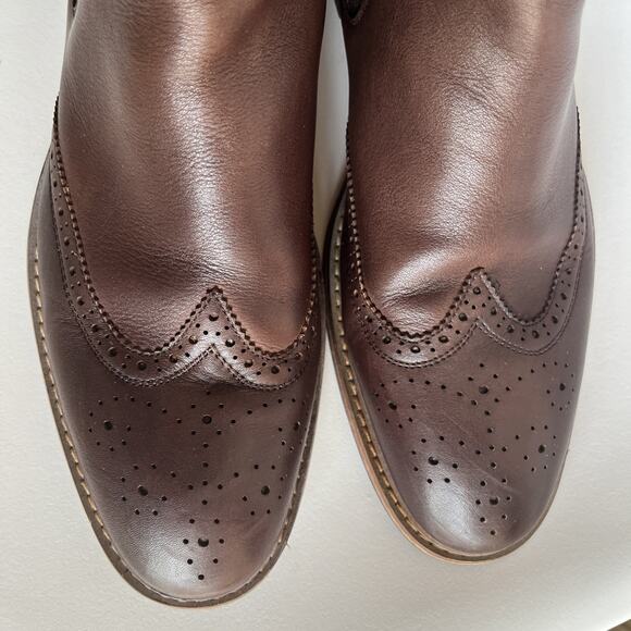 Mens Florsheim Streets WT Chelsea Boots Size 10 Brown Leather Wingtip Brogue EUC main image 9